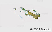 Satellite Panoramic Map of Poum, cropped outside