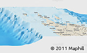 Shaded Relief Panoramic Map of Poum