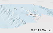 Silver Style Panoramic Map of Poum, single color outside
