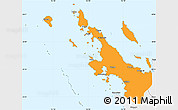 Political Simple Map of Poum, single color outside, borders and labels