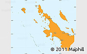Political Simple Map of Poum, single color outside
