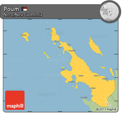 Savanna Style Simple Map of Poum
