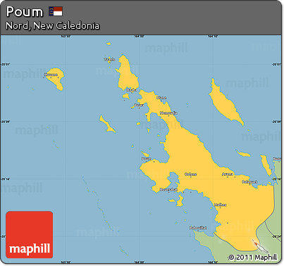 Savanna Style Simple Map of Poum