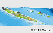 Physical Panoramic Map of New Caledonia, darken, land only