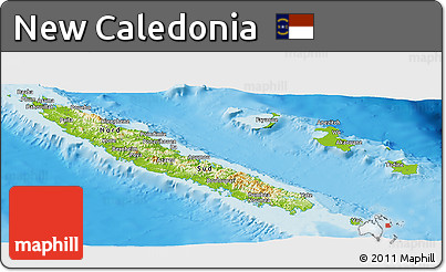 Physical Panoramic Map of New Caledonia