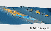 Political Panoramic Map of New Caledonia, darken