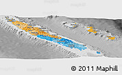 Political Panoramic Map of New Caledonia, desaturated