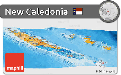 Political Panoramic Map of New Caledonia