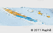 Political Panoramic Map of New Caledonia, lighten