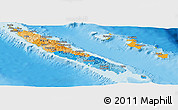 Political Panoramic Map of New Caledonia, physical outside