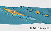 Political Panoramic Map of New Caledonia, satellite outside