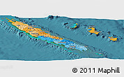 Political Panoramic Map of New Caledonia, single color outside, satellite sea