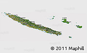 Satellite Panoramic Map of New Caledonia, cropped outside