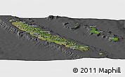 Satellite Panoramic Map of New Caledonia, darken, desaturated