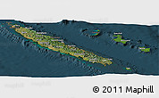 Satellite Panoramic Map of New Caledonia, darken