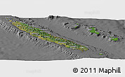 Satellite Panoramic Map of New Caledonia, desaturated