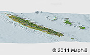 Satellite Panoramic Map of New Caledonia, lighten