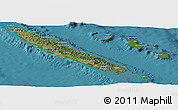 Satellite Panoramic Map of New Caledonia, physical outside, satellite sea