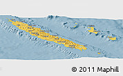 Savanna Style Panoramic Map of New Caledonia, single color outside