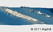 Shaded Relief Panoramic Map of New Caledonia, darken