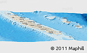 Shaded Relief Panoramic Map of New Caledonia, lighten, land only