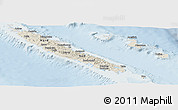 Shaded Relief Panoramic Map of New Caledonia, lighten