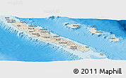 Shaded Relief Panoramic Map of New Caledonia, physical outside