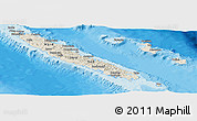 Shaded Relief Panoramic Map of New Caledonia, political outside