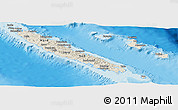 Shaded Relief Panoramic Map of New Caledonia, political outside, shaded relief sea