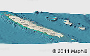 Shaded Relief Panoramic Map of New Caledonia, satellite outside