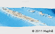 Shaded Relief Panoramic Map of New Caledonia, satellite outside, shaded relief sea