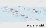 Silver Style Panoramic Map of New Caledonia, single color outside