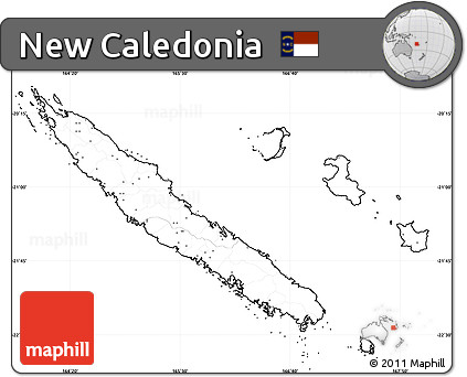 Blank Simple Map of New Caledonia, cropped outside, no labels