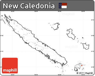 Blank Simple Map of New Caledonia, cropped outside, no labels