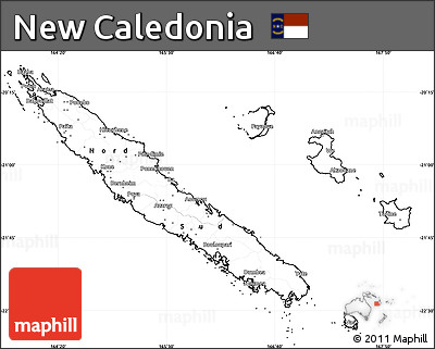 Blank Simple Map of New Caledonia