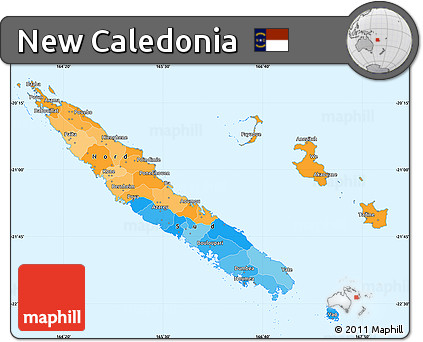Political Simple Map of New Caledonia