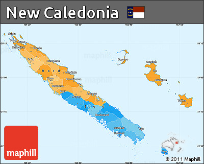Political Simple Map of New Caledonia