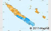 Political Simple Map of New Caledonia, single color outside