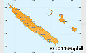 Political Shades Simple Map of New Caledonia, single color outside