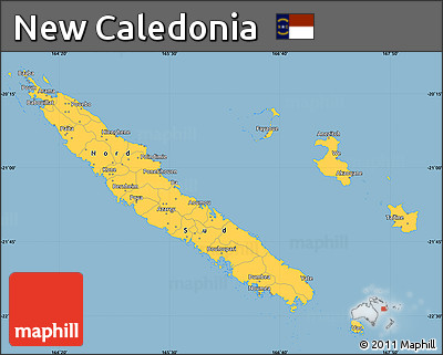 Savanna Style Simple Map of New Caledonia