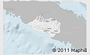 Gray 3D Map of Bourail, single color outside
