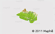 Physical 3D Map of Bourail, cropped outside