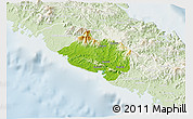 Physical 3D Map of Bourail, lighten