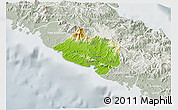 Physical 3D Map of Bourail, lighten, semi-desaturated