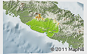 Physical 3D Map of Bourail, semi-desaturated
