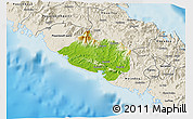 Physical 3D Map of Bourail, shaded relief outside