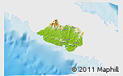 Physical 3D Map of Bourail, single color outside