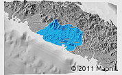 Political 3D Map of Bourail, desaturated