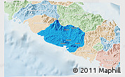 Political 3D Map of Bourail, lighten
