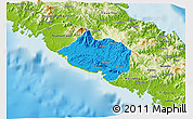 Political 3D Map of Bourail, physical outside